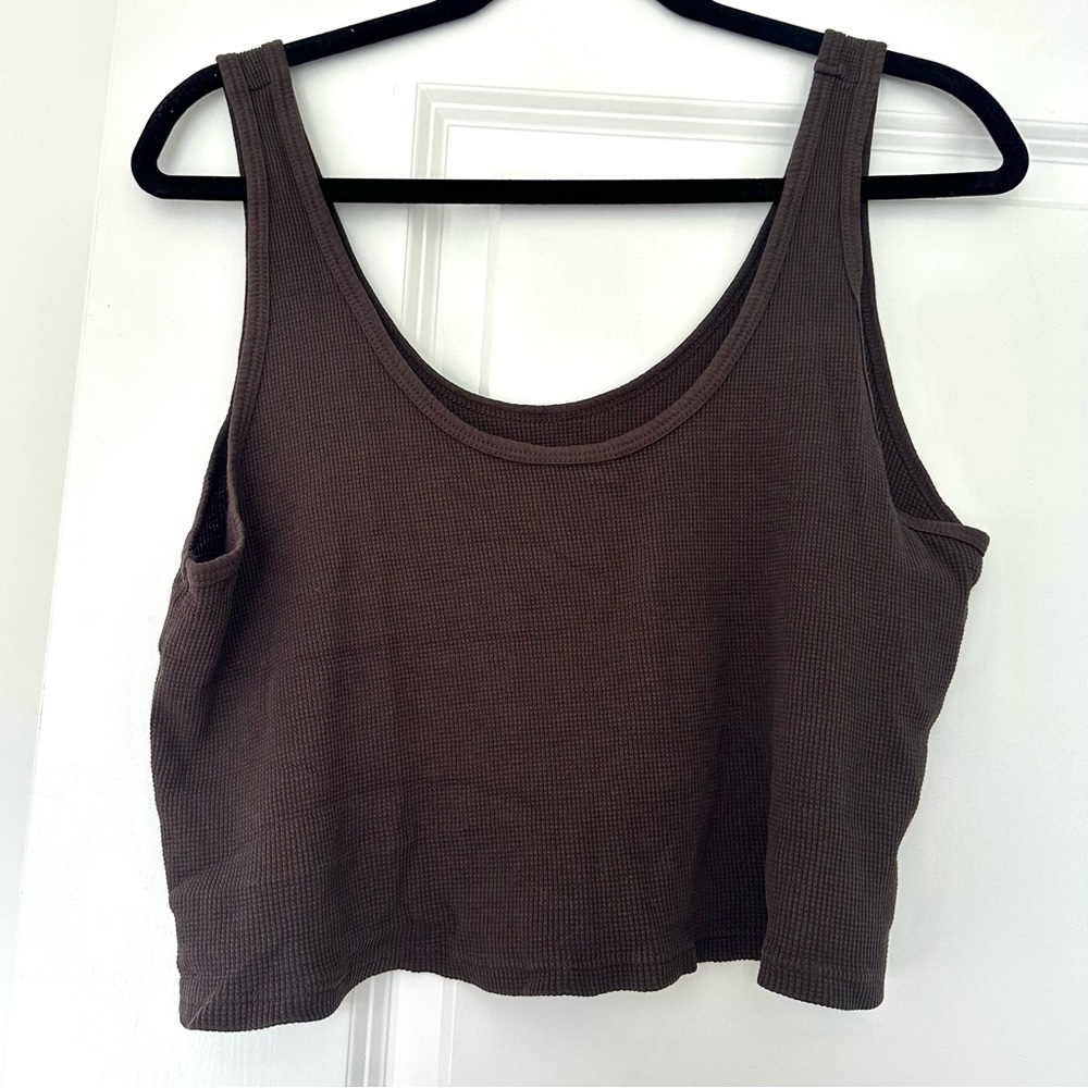 SET Active Brown Ribbed Tank Top